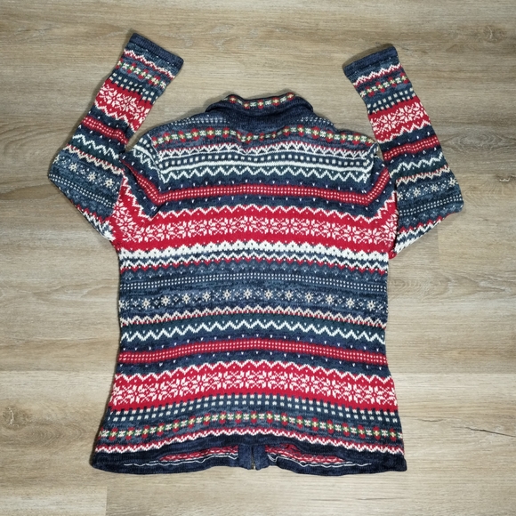 VTG Heirloom Collectibles Full Zip Cardigan Small Cozy Cabin Fair Isle Knit - Picture 6 of 7